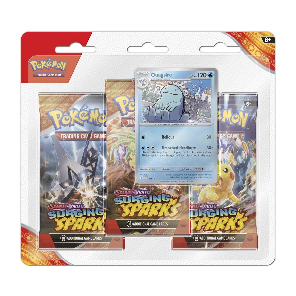 Scarlet & Violet-Surging Sparks 3 Booster Packs & Quagsire/Zapdos Promo Card