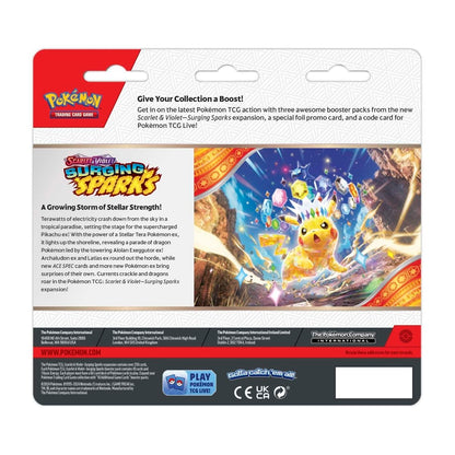 Scarlet & Violet-Surging Sparks 3 Booster Packs & Quagsire/Zapdos Promo Card