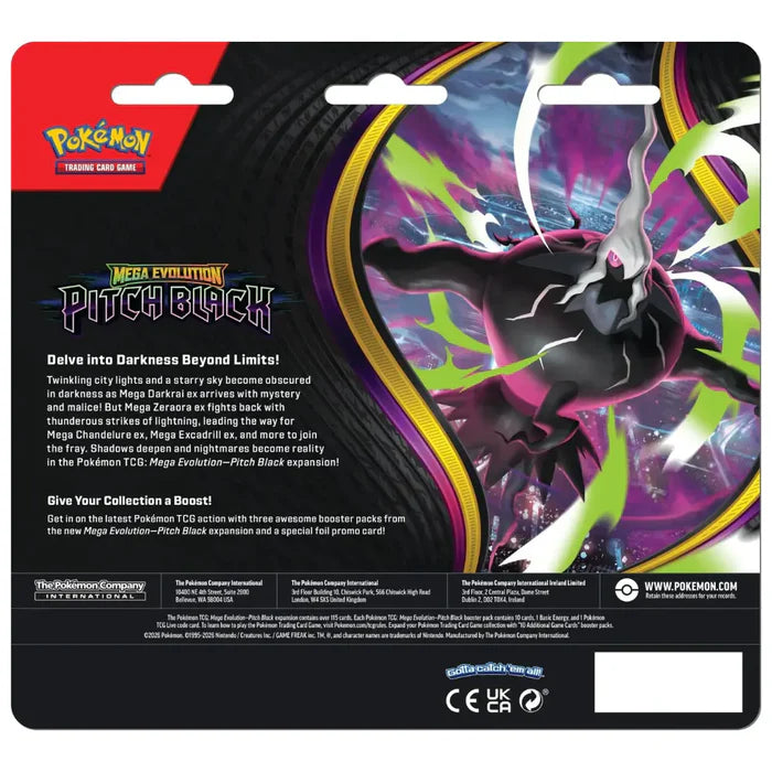 Pokémon TCG: Mega Evolution - Pitch Black Blister x 3