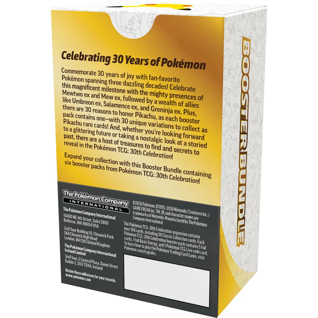 Pokémon TCG: 30 Aniversario Especial Pokémon Booster Bundle (6 packs) - PREVENTA