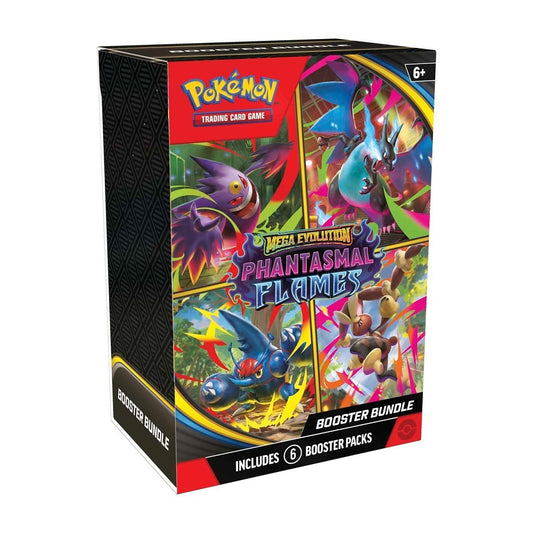 Pokémon TCG: Mega Evolution-Phantasmal Flames Booster Bundle (6 Packs) - PREVENTA