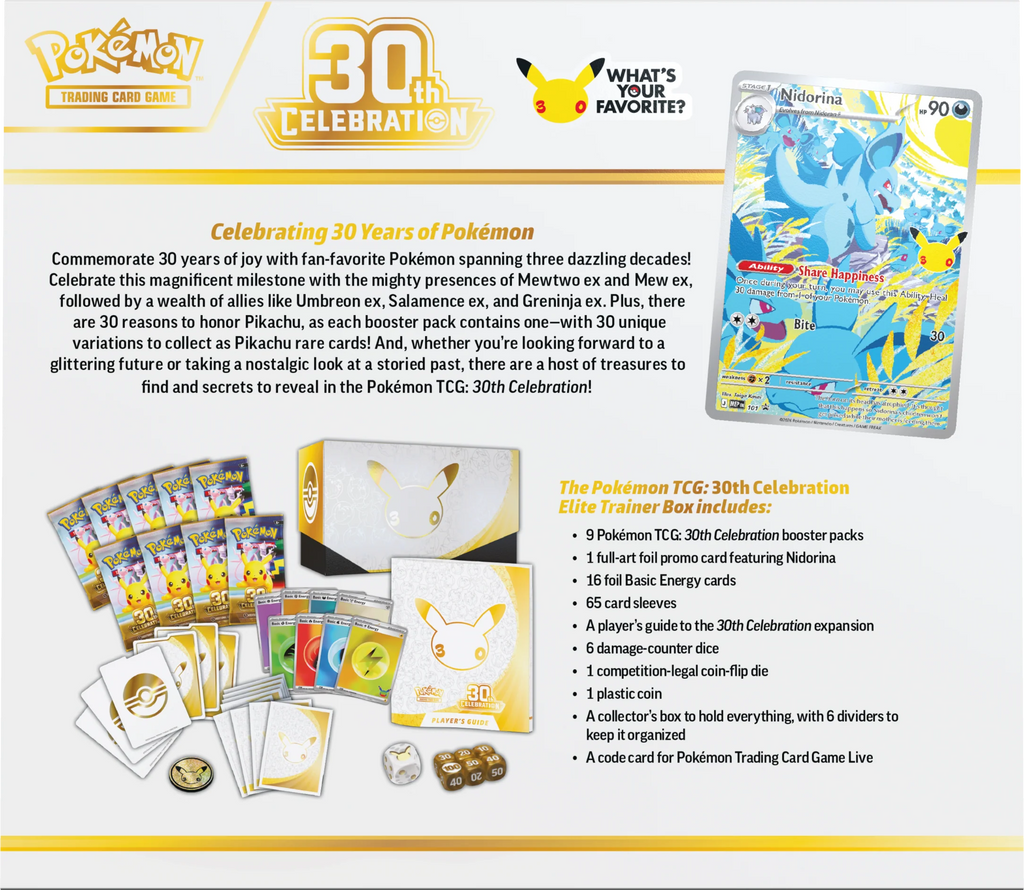 Pokémon TCG: 30th Anniversary Special Pokémon Elite Trainer Box - PRE-ORDER
