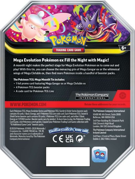 Pokémon TCG:  Latas  Summer '26 - Mega Gengar + Mega Clefable
